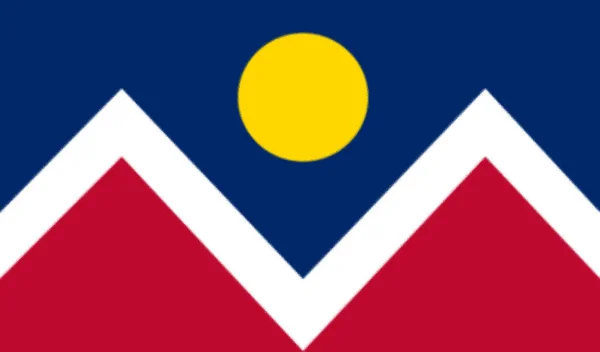Σημαία Ντένβερ Κολοράντο Ηπα — Φωτογραφία Αρχείου
