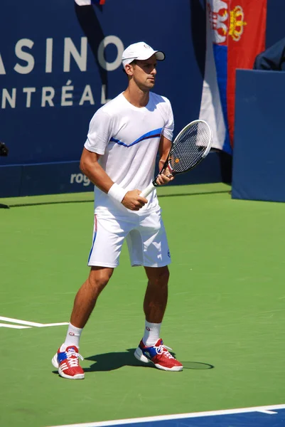 Montreal Agosto Novak Djokovic Sul Campo Della Montréal Rogers Cup — Foto Stock