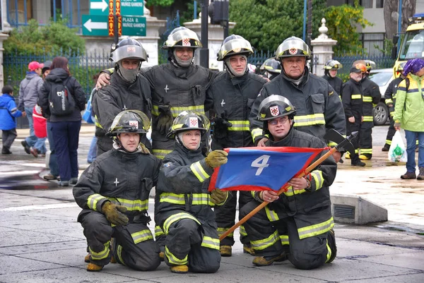 Puntas Arenas Patagonia Chile Nov Strażacy Przygotowują Się Międzynarodowego Konkursu — Zdjęcie stockowe