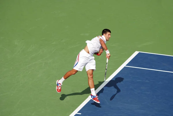 Montreal August Novak Djokovic Montreal Rogers Cup Pályáján 2011 Augusztus — Stock Fotó