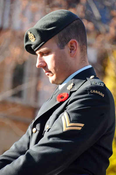 Montreal Canada Novembre Soldati Canadesi Uniforme Giornata Della Memoria Del — Foto Stock