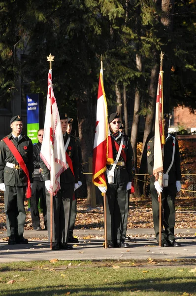 Montreal Canada Novembro Soldados Canadenses Fardados Para Dia Memória Novembro — Fotografia de Stock