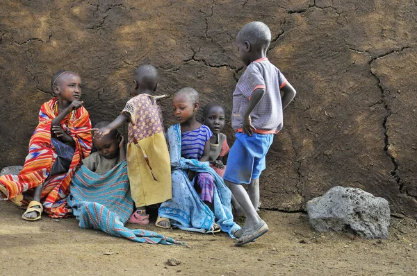 Amboseli Kenya Okt Jonge Niet Geïdentificeerde Afrikaanse Kinderen Van Masai — Stockfoto