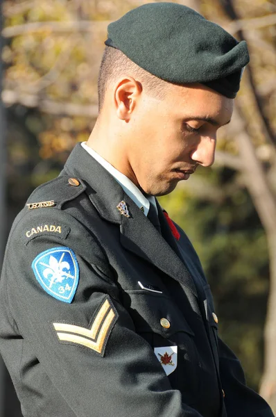 Montreal Canada Novembre Soldati Canadesi Uniforme Giornata Della Memoria Del — Foto Stock