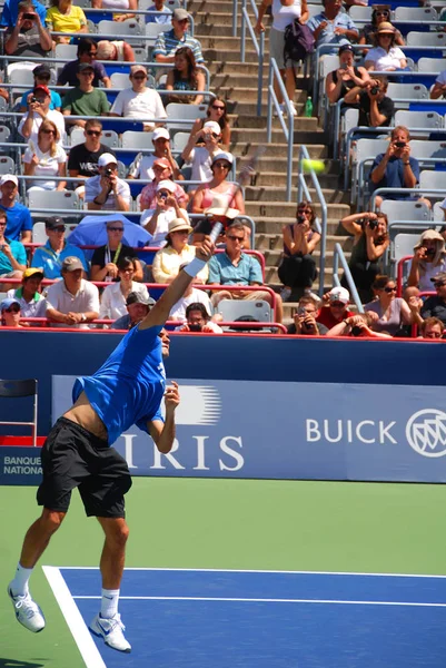 Montreal Sierpnia Roger Federer Korcie Pucharu Montrealu Rogersa Sierpnia 2011 — Zdjęcie stockowe