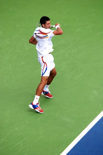 Montreal August Novak Djokovic Montreal Rogers Cup Pályáján 2011 Augusztus — Stock Fotó