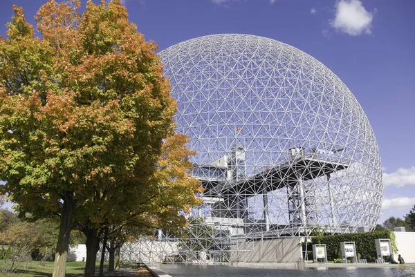 Montreal Quebec Canada 2010 Otoño Cúpula Geodésica Llamada Biosfera Montreal — Foto de Stock