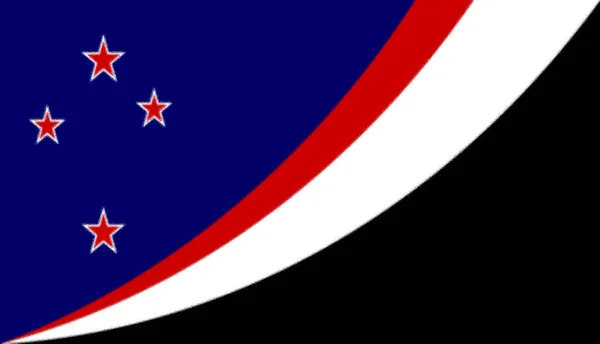 Bandeira Terra Longa Nuvem Branca Cruz Sul Anel Fogo Pacífico — Fotografia de Stock