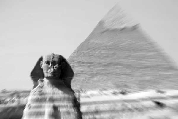 Cairo Egito Grande Esfinge Gizé Estátua Uma Esfinge Reclinável Uma — Fotografia de Stock