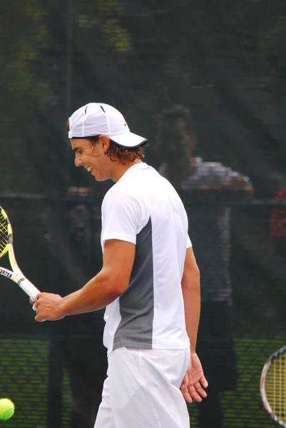 Montréal Août Raphael Nadal Sur Terrain Entraînement Coupe Rogers Montréal — Photo