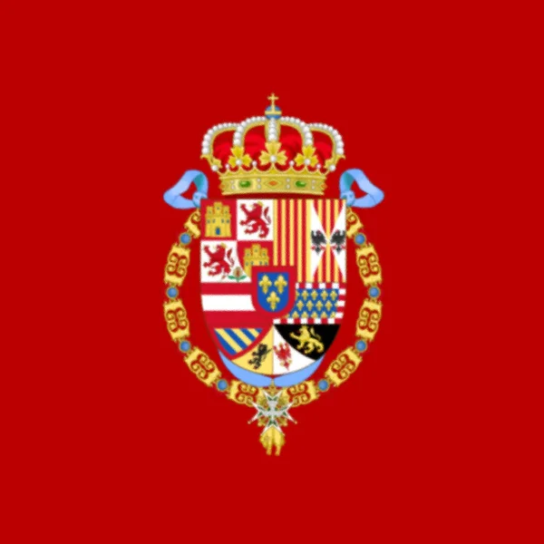 Bandeira Royal Standard Spain 1700 1761 Textura Fundo — Fotografia de Stock