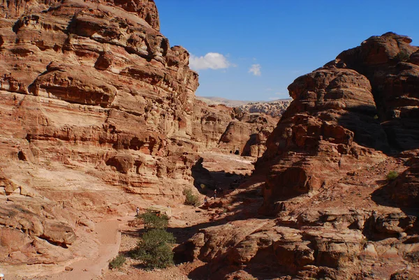 Krajobraz Pustynny Otaczający Petrę Jordania — Zdjęcie stockowe