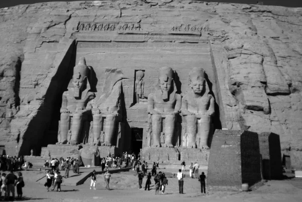 Kral Ramses Ebu Simbel Tapınağı Eski Mısır Firavun Sanatlarının Binaların — Stok fotoğraf