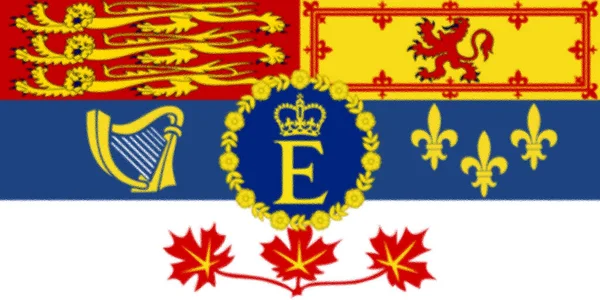 Térkép Queens Elizabeth Royal Standard Canada — Stock Fotó