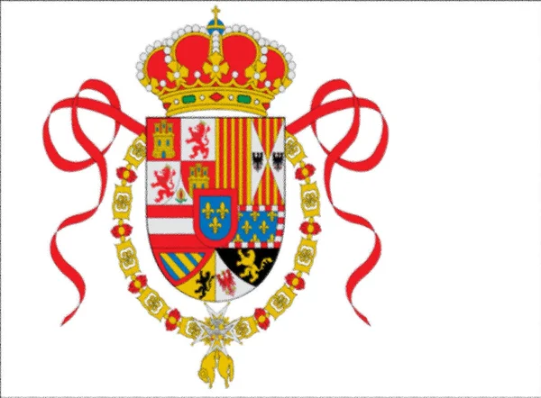 Bandeira Pavilhão Marinha Espanhola 1701 1748 Textura Fundo — Fotografia de Stock
