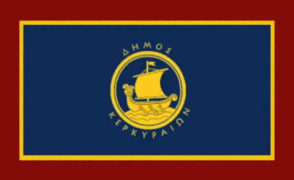 Flaga Poza Teksturą Tła Korfu — Zdjęcie stockowe
