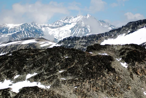 惠斯勒山 Whistler Mountain 是一座位于太平洋海岸山脉菲茨西蒙斯山脉 Fitzsimmons Range Pacific Ranges Coast Mountains — 图库照片