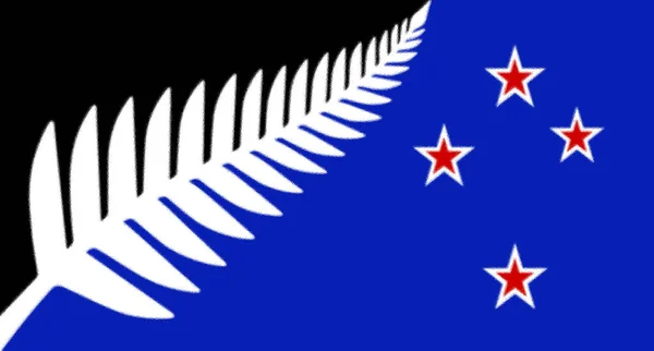 Silver Fern Black White Blue — Stock Photo, Image