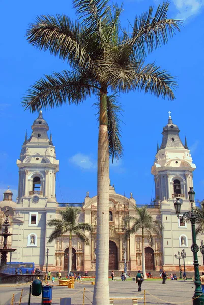 Лима Перу Ноября Кафедральный Собор Площади Пласа Армас Ноября 2009 — стоковое фото