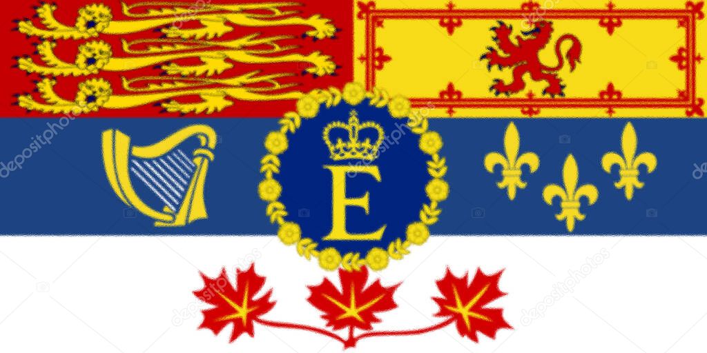 Flag of Queens Elizabeth II Royal Standard of Canada