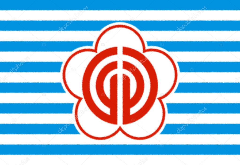 Taipei city Taiwan country flag computer generated