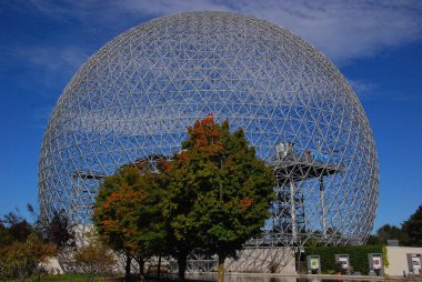 Montreal, Kanada - 25 Ağustos - Biyosfer Montreal 'de çevreye adanmış bir müzedir. Parc Jean-Drapeau 'da, Birleşik Devletler' in eski pavyonunda, 08: 25 Montreal, Kanada