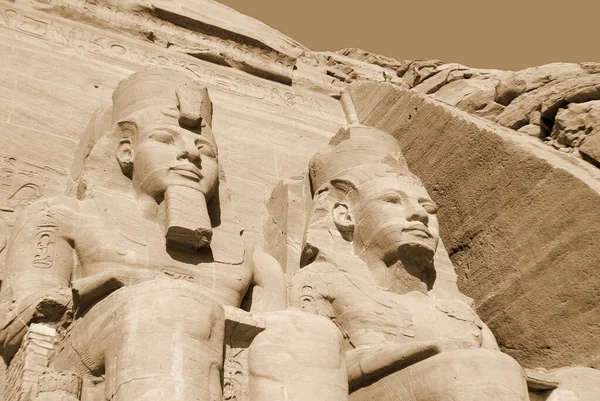 Chrámy Abu Simbel Odkazují Dva Masivní Skalní Chrámy Jižní Egypt — Stock fotografie