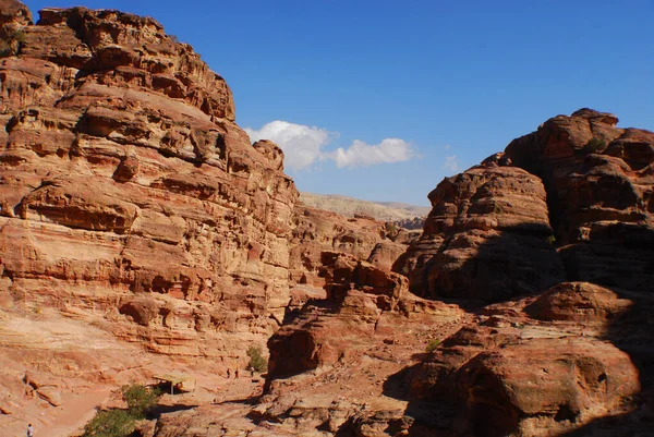 Landschap Van Berg Petra Ruïne Oude Stad Wadi Musa Jordanië — Stockfoto
