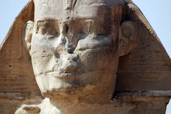 Cairo Egipto Gran Esfinge Guiza Estatua Una Esfinge Reclinada Una — Foto de Stock