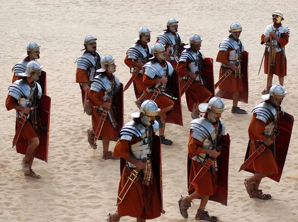 Jerash Jordan November Jordaanse Mannen Verkleden Zich Als Romeinse Soldaat — Stockfoto
