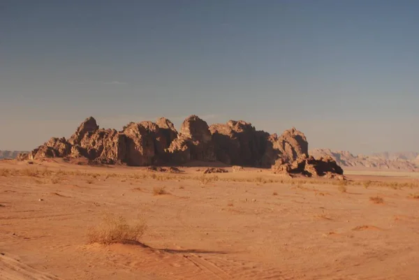 Panoramablick Auf Die Landschaft Der Wüste Jordaniens Nahe Der Antiken — Stockfoto