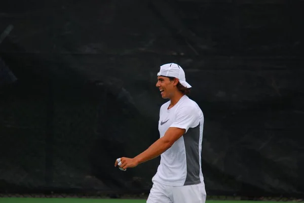 Montréal Août Raphael Nadal Sur Terrain Entraînement Coupe Rogers Montréal — Photo