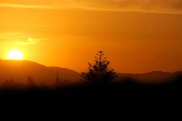 Puesta Sol Sobre Los Andes Perú América Del Sur —  Fotos de Stock