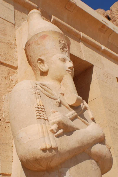 Oude Figuur Tempel Van Koningin Hatshepsut Deir Bahari Egypte — Stockfoto