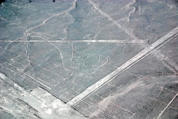 Las Líneas Nazca Son Una Serie Geoglifos Antiguos Ubicados Desierto — Foto de Stock