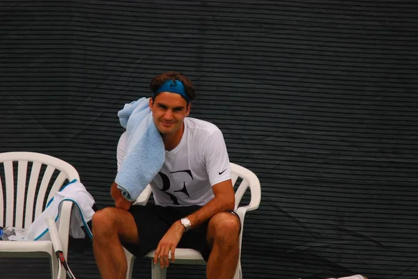 Montreal Agosto Roger Federer Cancha Montreal Rogers Cup Agosto 2011 —  Fotos de Stock