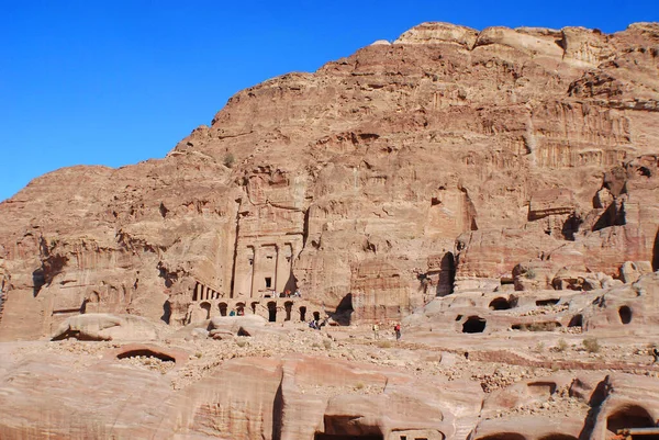 Antigua Ciudad Rocosa Abandonada Petra Jordania Petra Una Las Nuevas — Foto de Stock