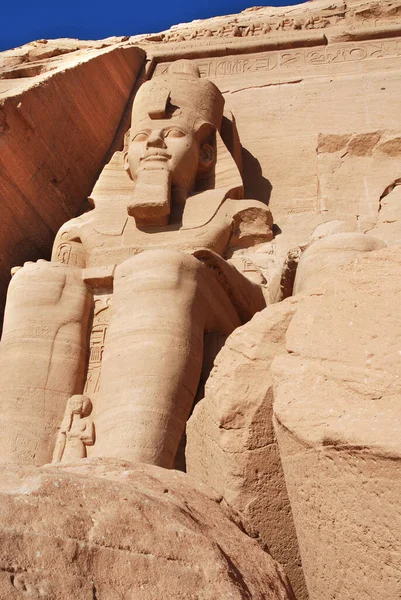 Abu Simbel Templi Sono Due Templi Rocciosi Massicci Vicino Confine — Foto Stock