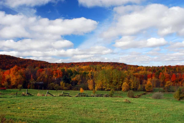 Prachtig Herfstlandschap Bromont Canada — Stockfoto