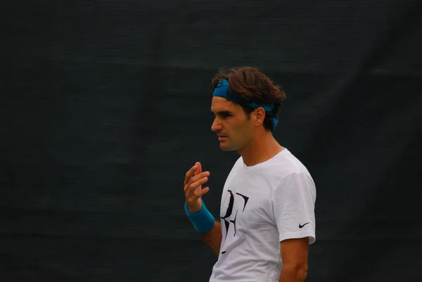 Montreal Αυγουστου Roger Federer Στο Γήπεδο Του Μόντρεαλ Rogers Cup — Φωτογραφία Αρχείου