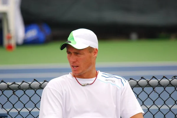 蒙特利尔 8月5日 休伊特参加了2009年8月5日在加拿大蒙特利尔举行的蒙特利尔罗杰斯杯训练场 休伊特 Lleyton Hewitt 是一名澳大利亚职业网球选手 前世界排名第三 — 图库照片