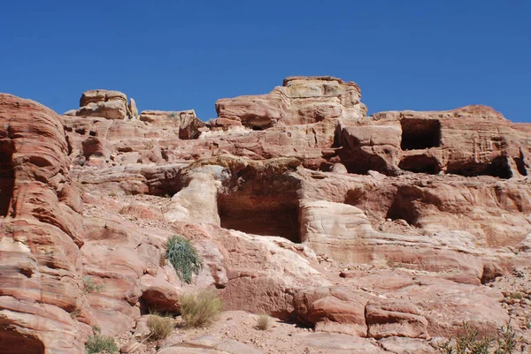 Landskap Berg Petra Ruin Och Antika Staden Wadi Musa Jordanien — Stockfoto