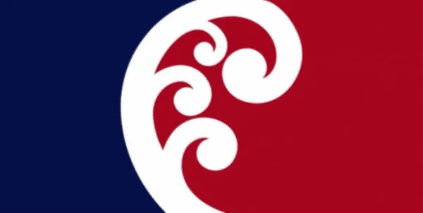 Koru Nestles Traditional Colors 1902 New Zealand Flag Suggesting Unity — Stock Photo, Image