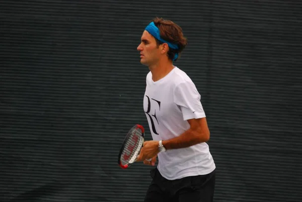 2011 Montreal Augus5 Roger Federer Court Montreal Rogers Cup 캐나다 — 스톡 사진