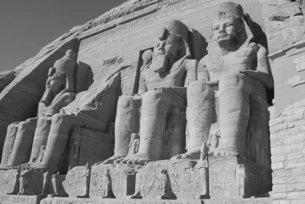 Die Tempel Von Abu Simbel Sind Zwei Massive Felsentempel Der — Stockfoto