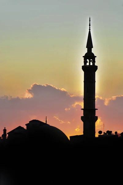 Ürdün Amman Bir Caminin Silueti — Stok fotoğraf