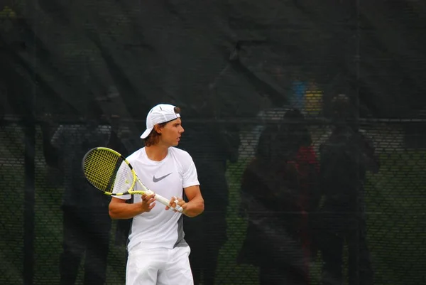 Montreal Augusti Raphael Nadal Träningsbana Montreal Rogers Cup Den Augusti — Stockfoto