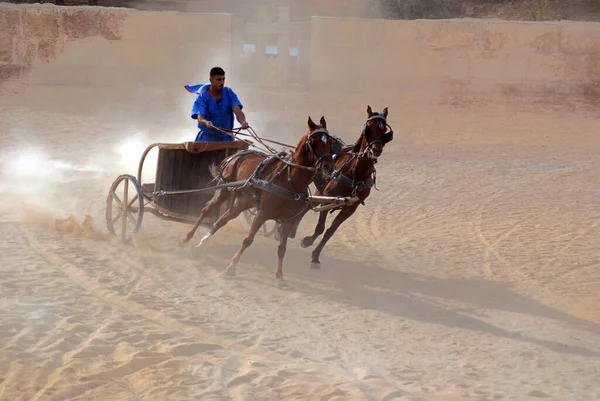 Jerash Noviembre Guerreros Romanos Compitiendo Con Carros Caballos Carros Durante — Foto de Stock