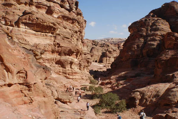 Paisagem Montanha Petra Ruína Cidade Antiga Wadi Musa Jordânia Árabe — Fotografia de Stock