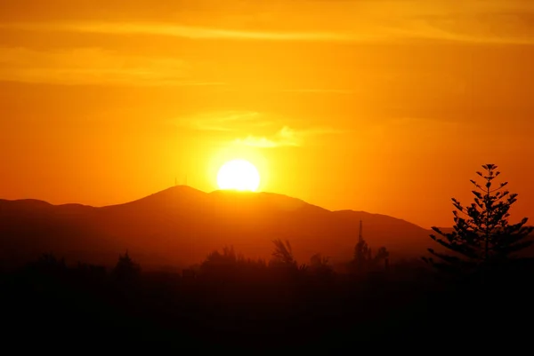 Puesta Sol Sobre Los Andes Perú América Del Sur —  Fotos de Stock